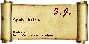 Spah Júlia névjegykártya